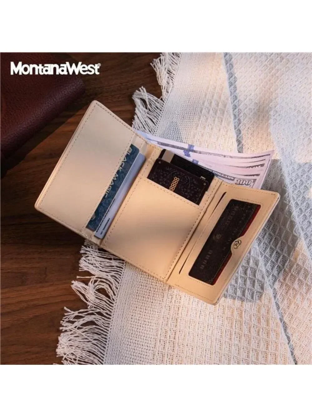 Womens Small Wallet RFID Trifold Leather Card Holder ID Window Compact Purse